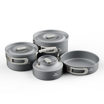 Naturehike Kochgeschirr Dauerhaft hart oxidiert Set für 4-7 Personen