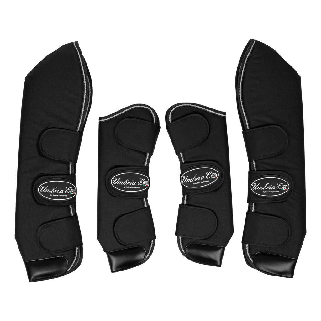 Travel boots set with leather reinforcements