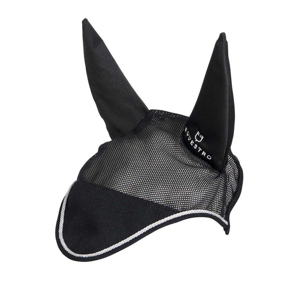 Horse bonnet in cotton and perforated mesh fabric