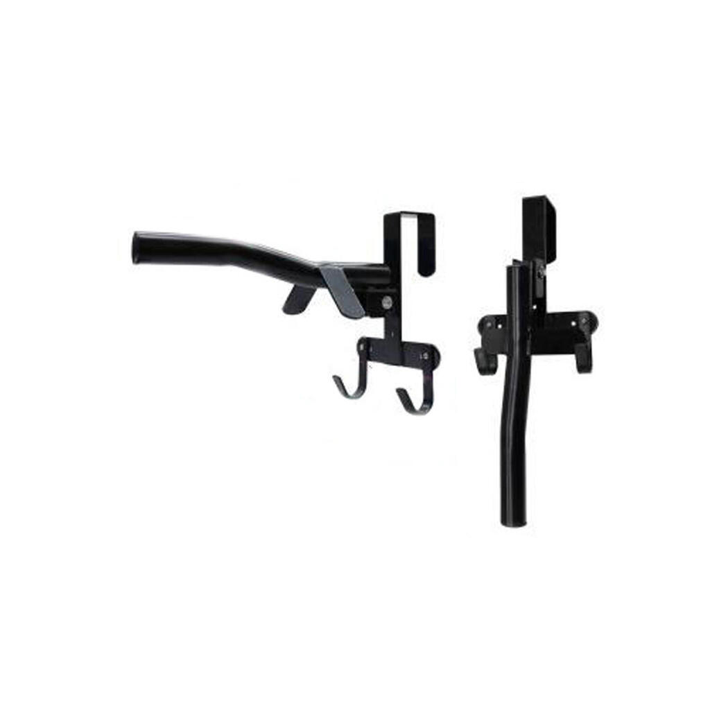 Folding single saddle rack with hooks
