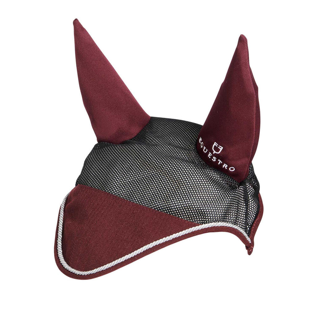 Horse bonnet in cotton and perforated mesh fabric