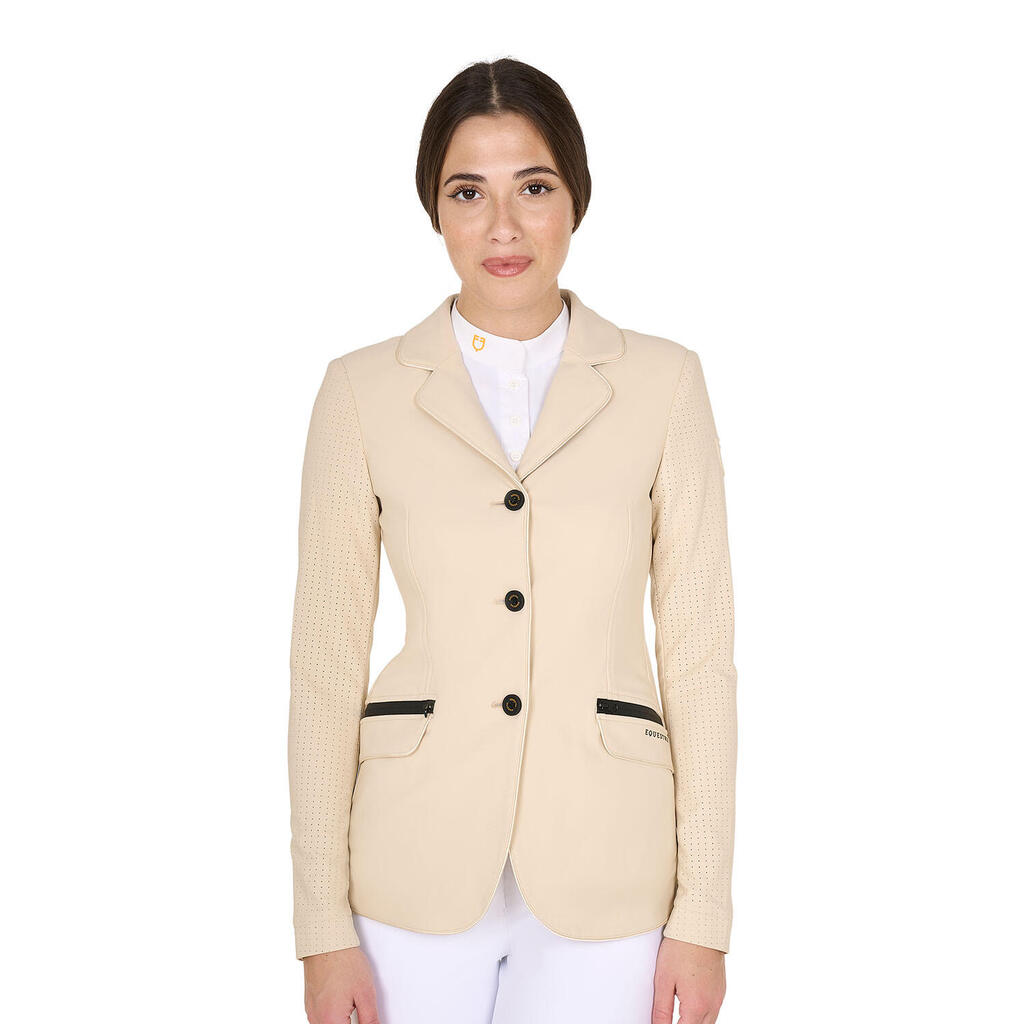 Women's three-button perforated show jacket