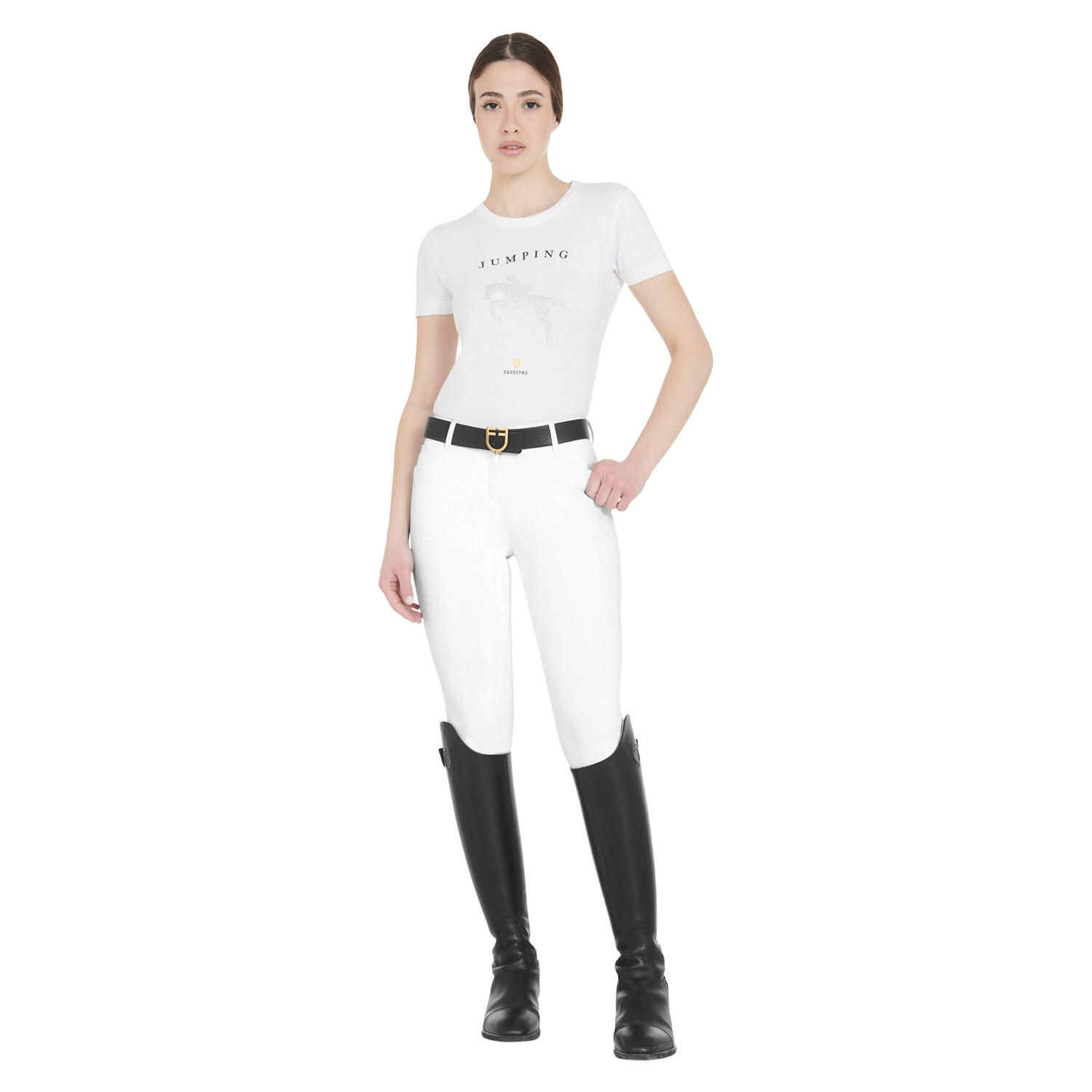 Damen sommer slim fit hose aus bi-stretch technischem spandexgewebe 5/7