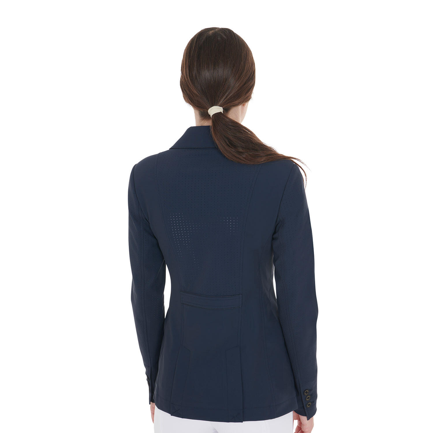 Chaqueta mujer de concurso tres botones perforada 3/7