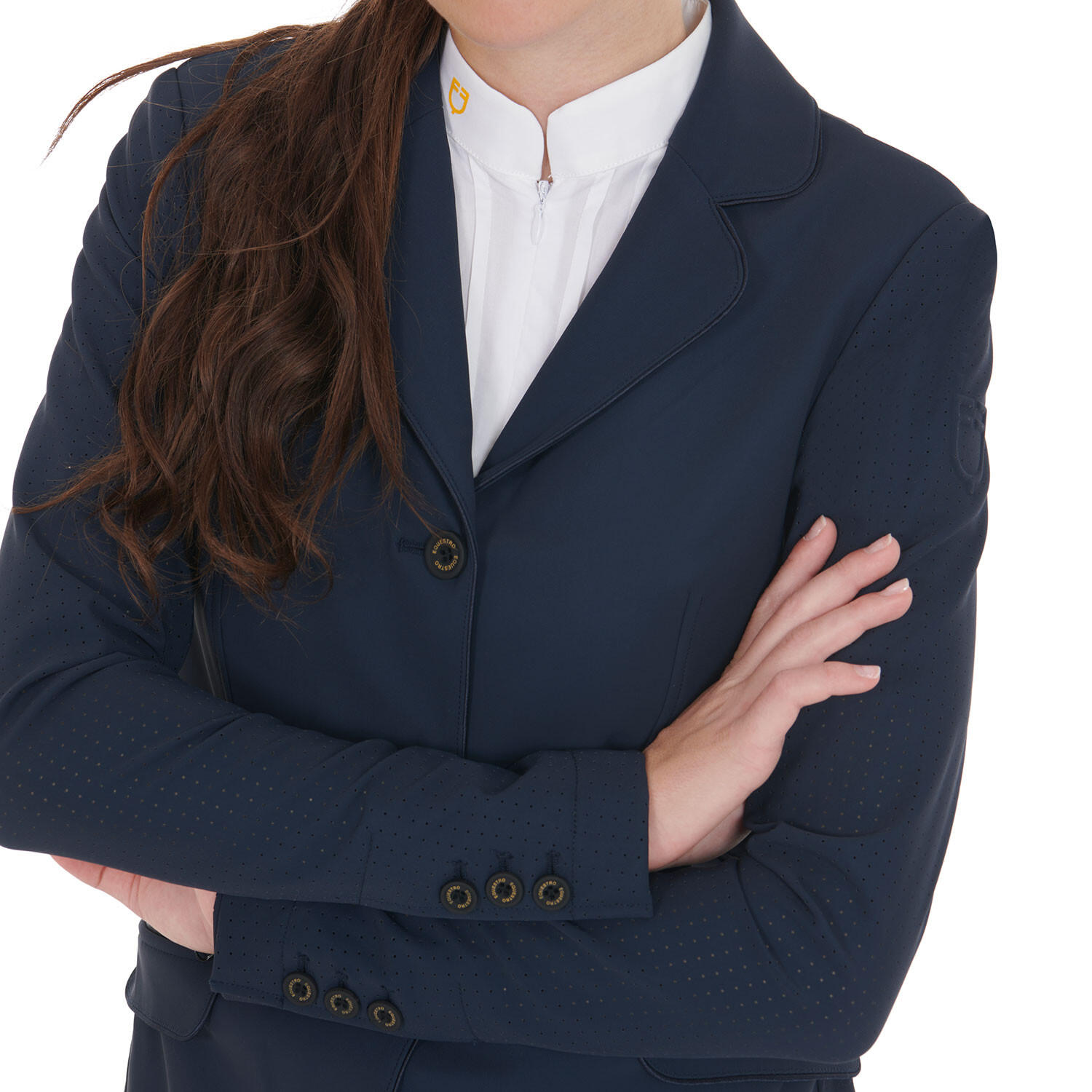 Chaqueta mujer de concurso tres botones perforada 5/7