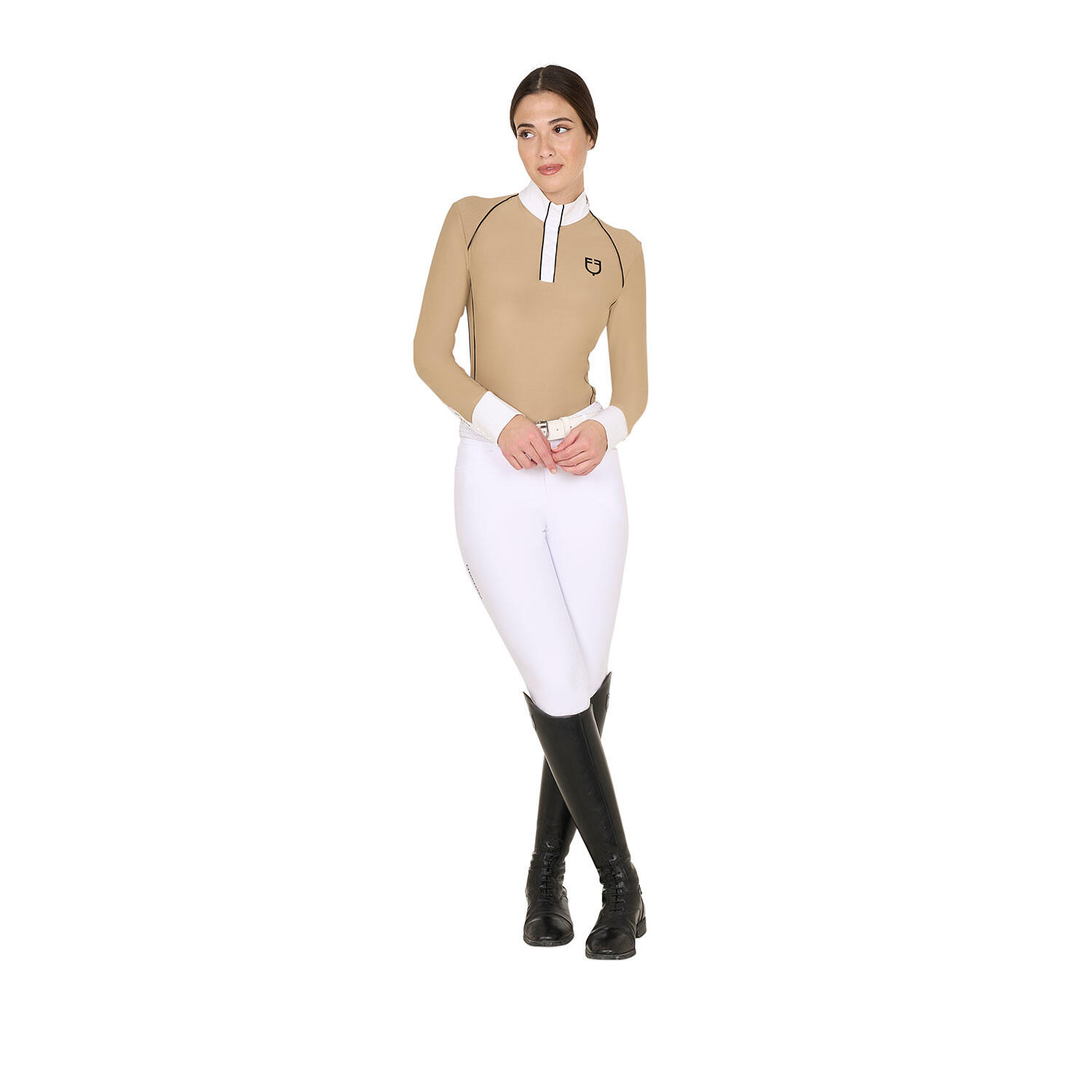 Polo mujer slim fit de concurso con insertos de malla 4/4