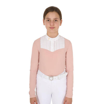 Slim fit meisjes poloshirt met strass-steentjes voor wedstrijden