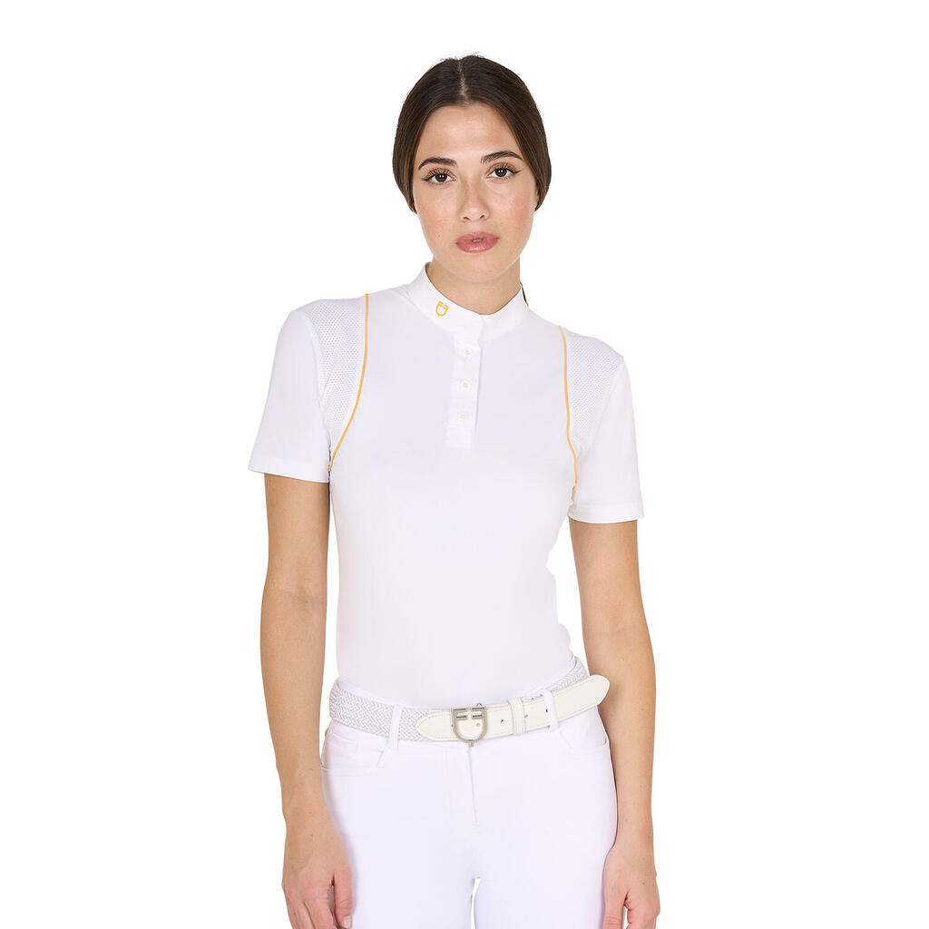 Slim fit women's competition polo shirt with buttons