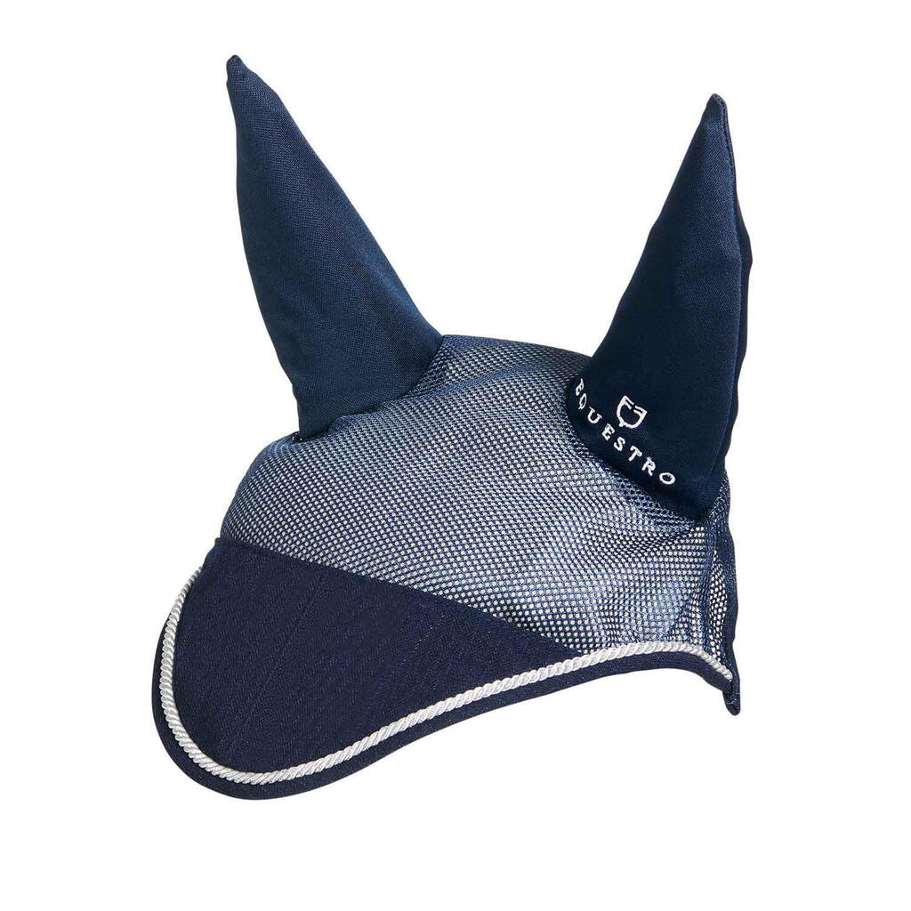 Horse bonnet in cotton and perforated mesh fabric