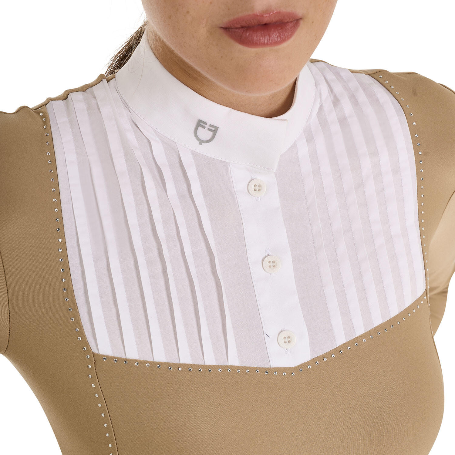 Polo mujer slim fit de concurso con strass 3/6