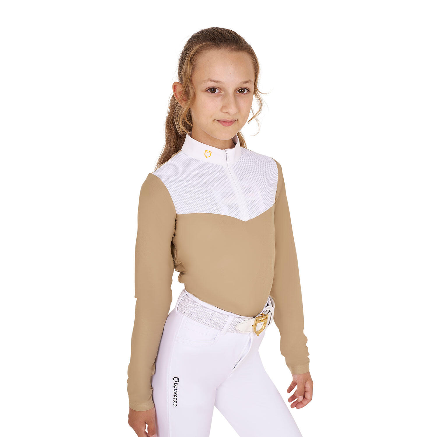Polo infantil feminina de manga longa 4/5