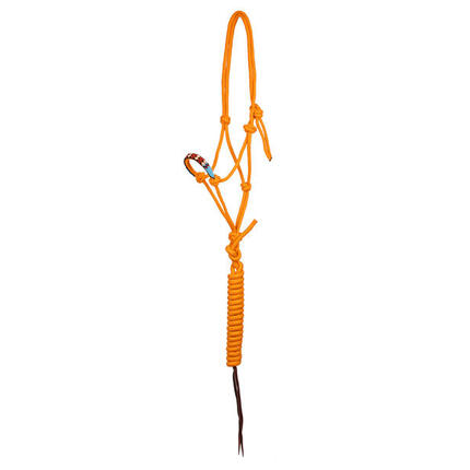 Strickhalfter mit perlenverzierung und führstrick.