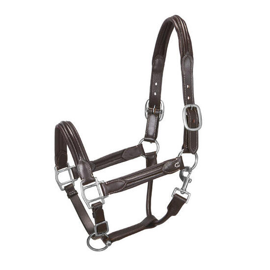 Cavezza en cuir souple boucles résistantes