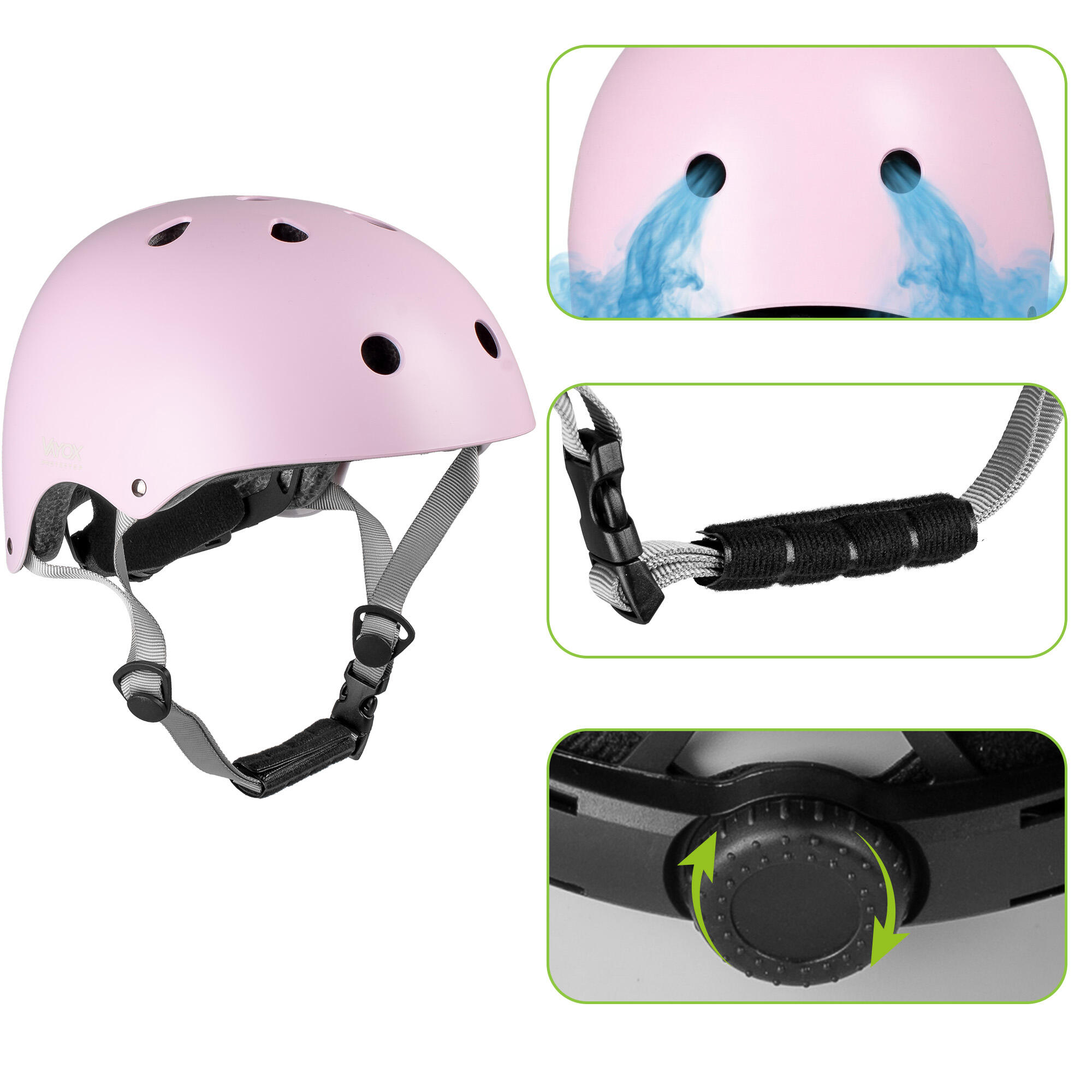 Casco per bici, pattini, monopattino skateboard Vayox Protector VA0422 55-57,5cm 3/7