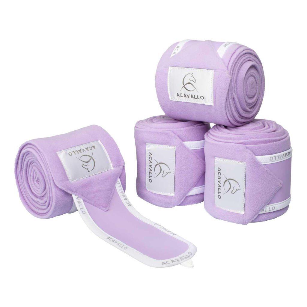 Antipilling fleece bands with hook and loop closure