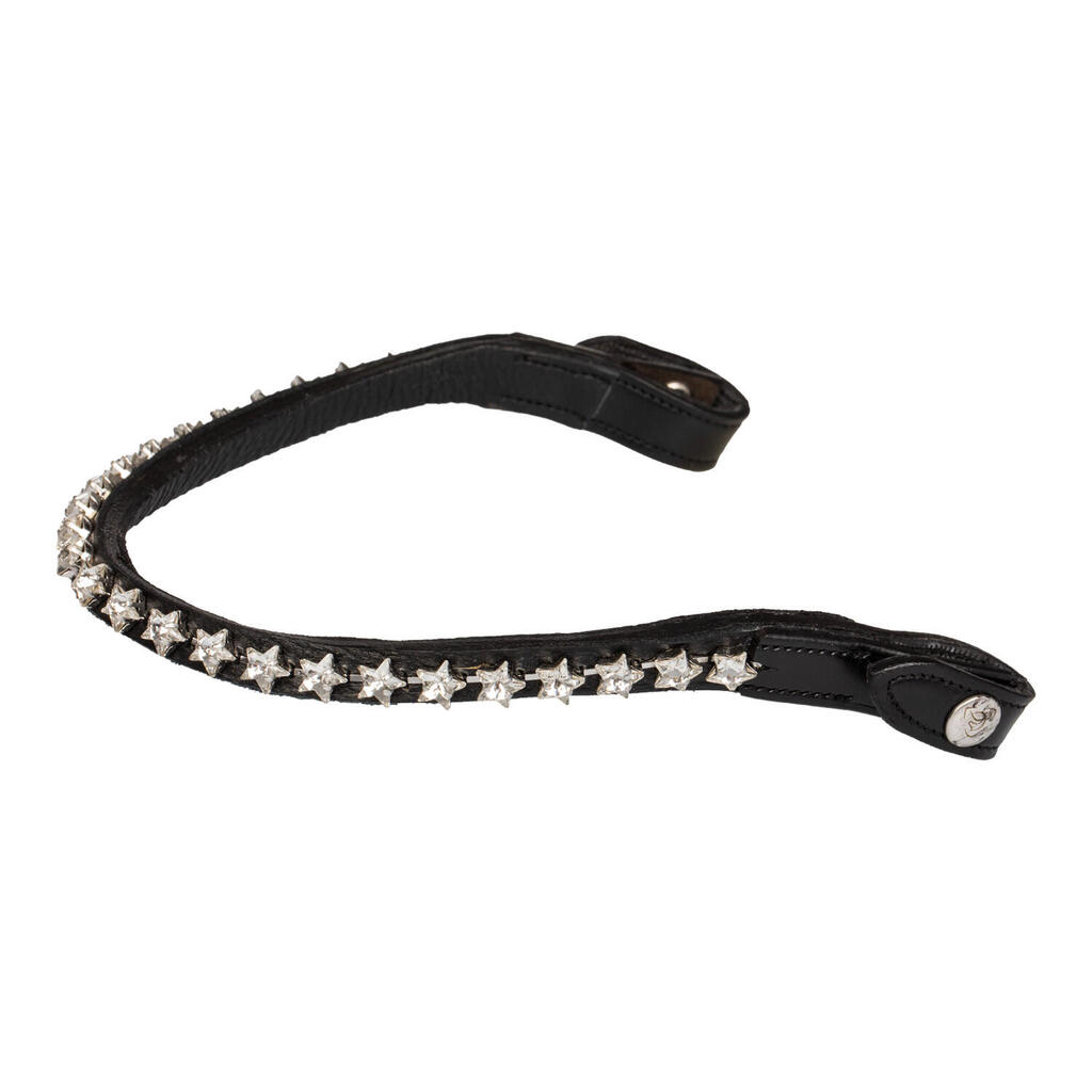 Calfskin browband with star-shaped crystals