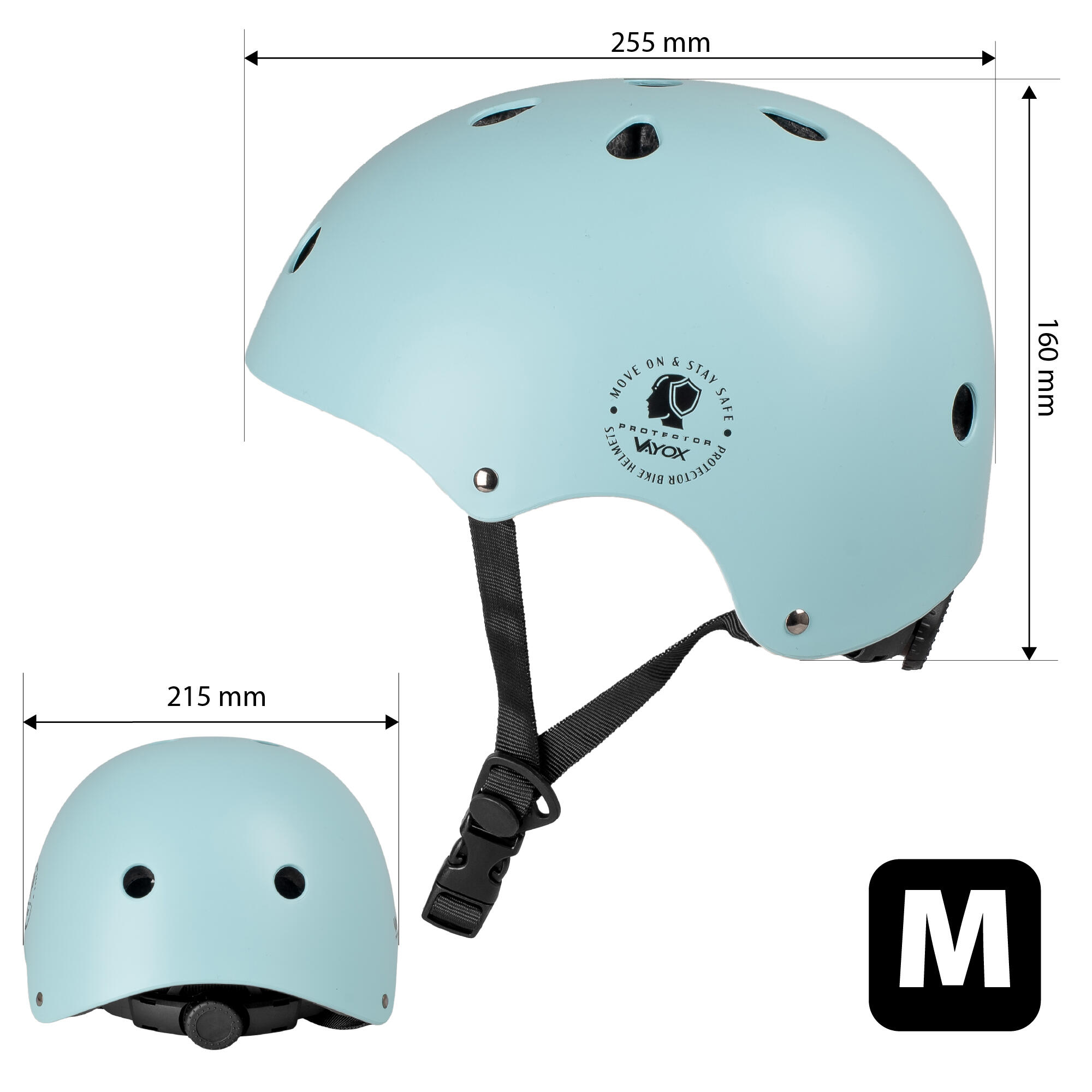 Casco per bici, pattini, monopattino skateboard Vayox Protector VA0422 55-57,5cm 5/7