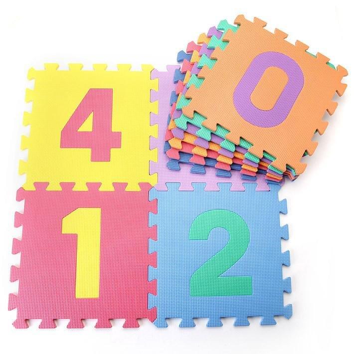 SEDCO Dětská hrací podložka s čísly 30x30x1,0 cm – 10ks