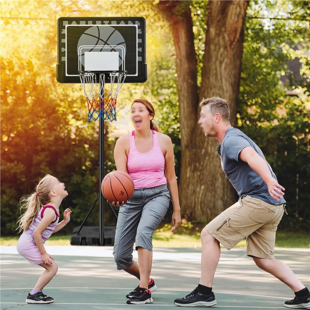 Basketballkorb mit Ständer mobil höhenanpassbar von 182–215 cm Kinder – Schwarz 4/7