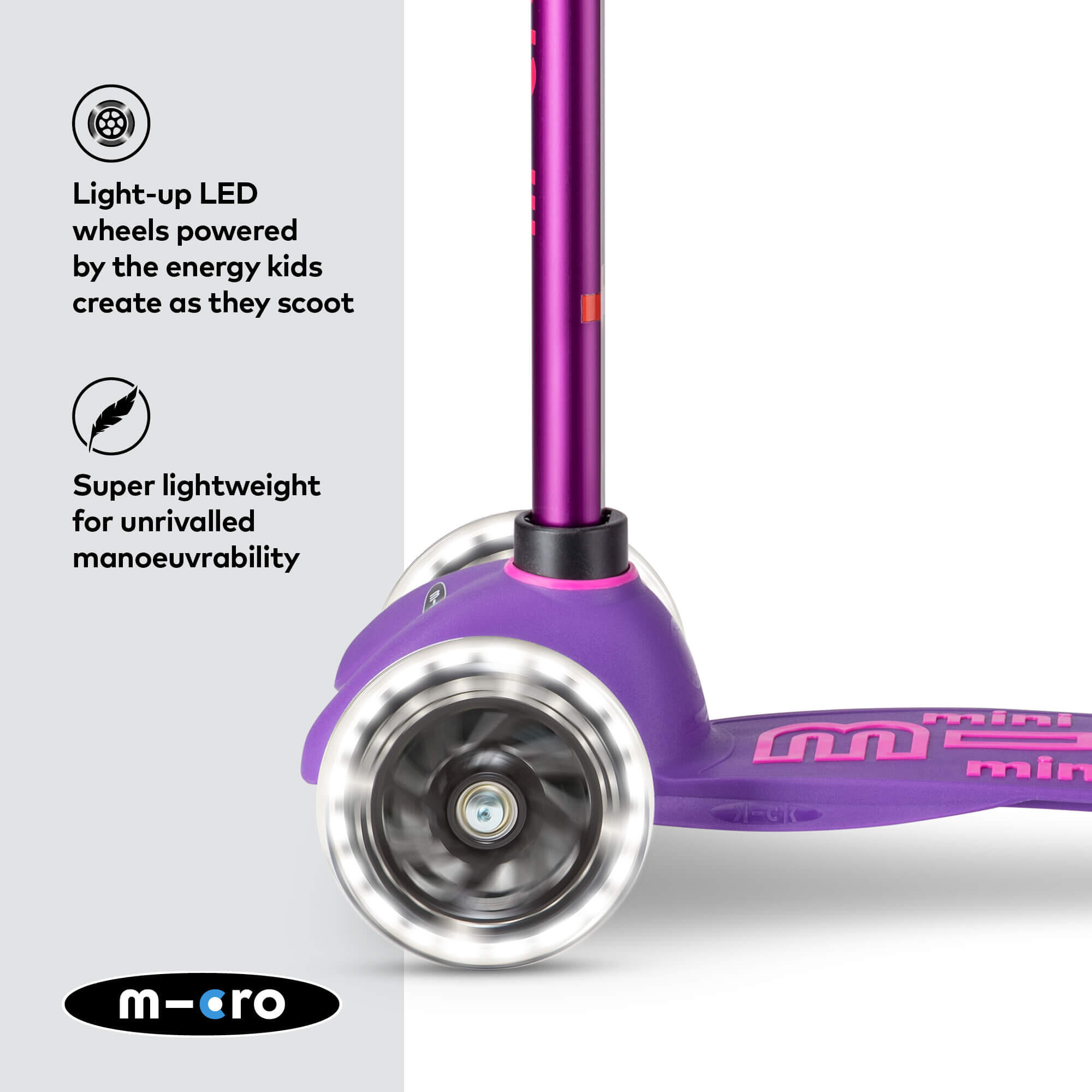 Trójkołowa hulajnoga dla dzieci Mini Micro Deluxe LED ze świecącymi kołami. 3/7