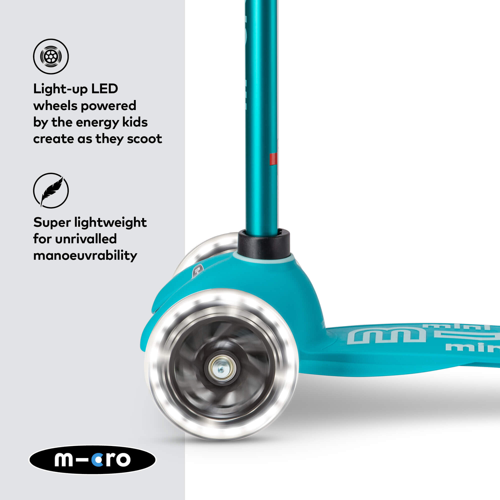 Trottinette 3 roues Mini  Deluxe Aqua LED 3/7
