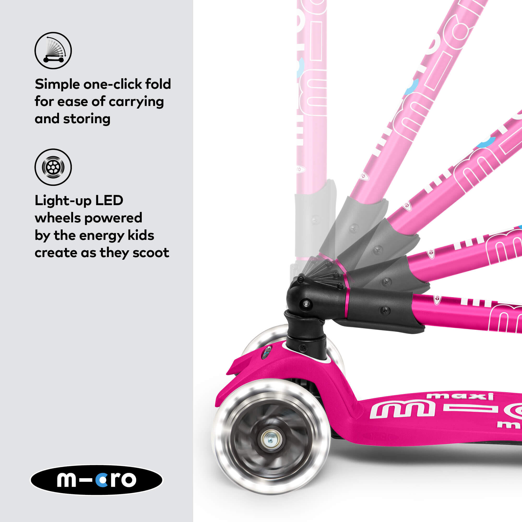 Trottinette enfant Maxi  Deluxe pliable  LED 3/7