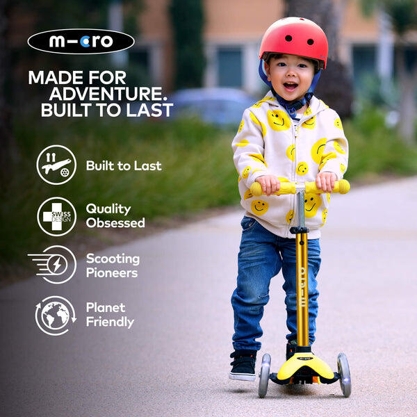 Patinete Infantil Micro 3 Ruedas Mini Deluxe LED Amarillo 5/6
