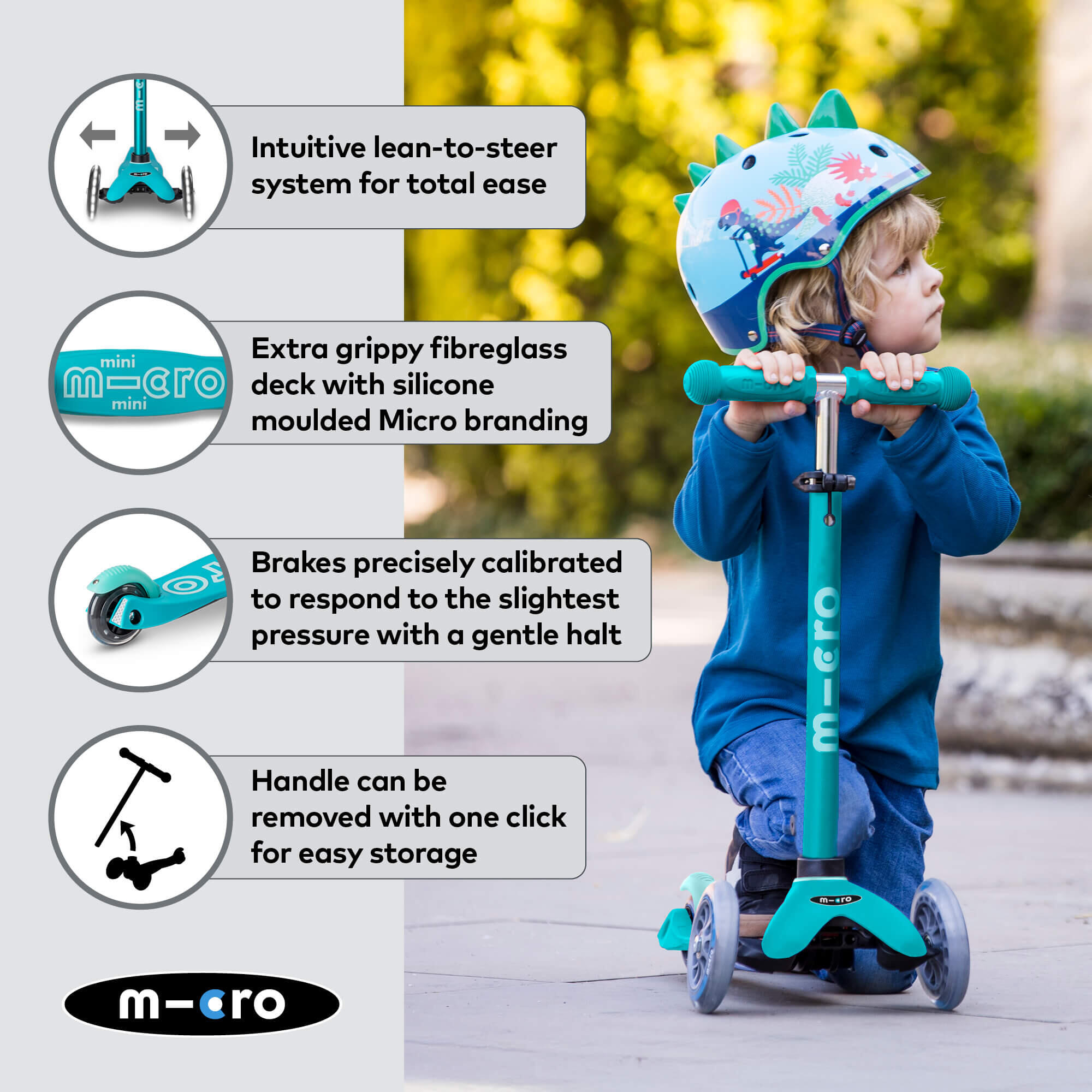 Trottinette 3 roues Mini  Deluxe Aqua LED 5/7