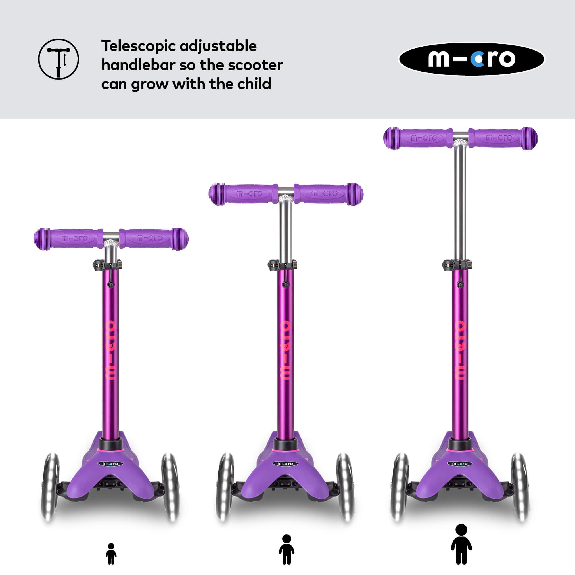 Trójkołowa hulajnoga dla dzieci Mini Micro Deluxe LED ze świecącymi kołami. 4/7