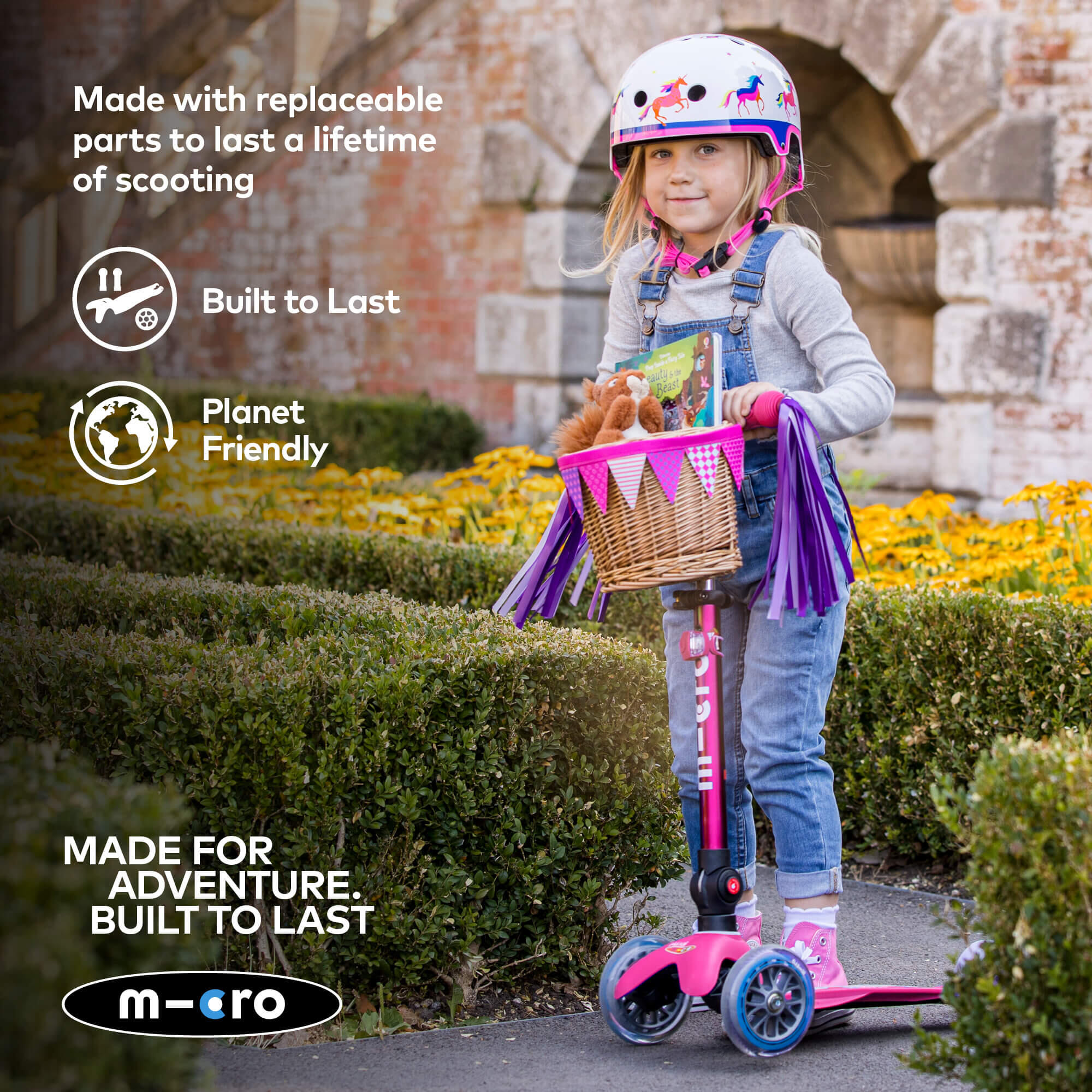 Patinete 3 Ruedas Micro Mini Deluxe Plegable LED Rosa 7/7