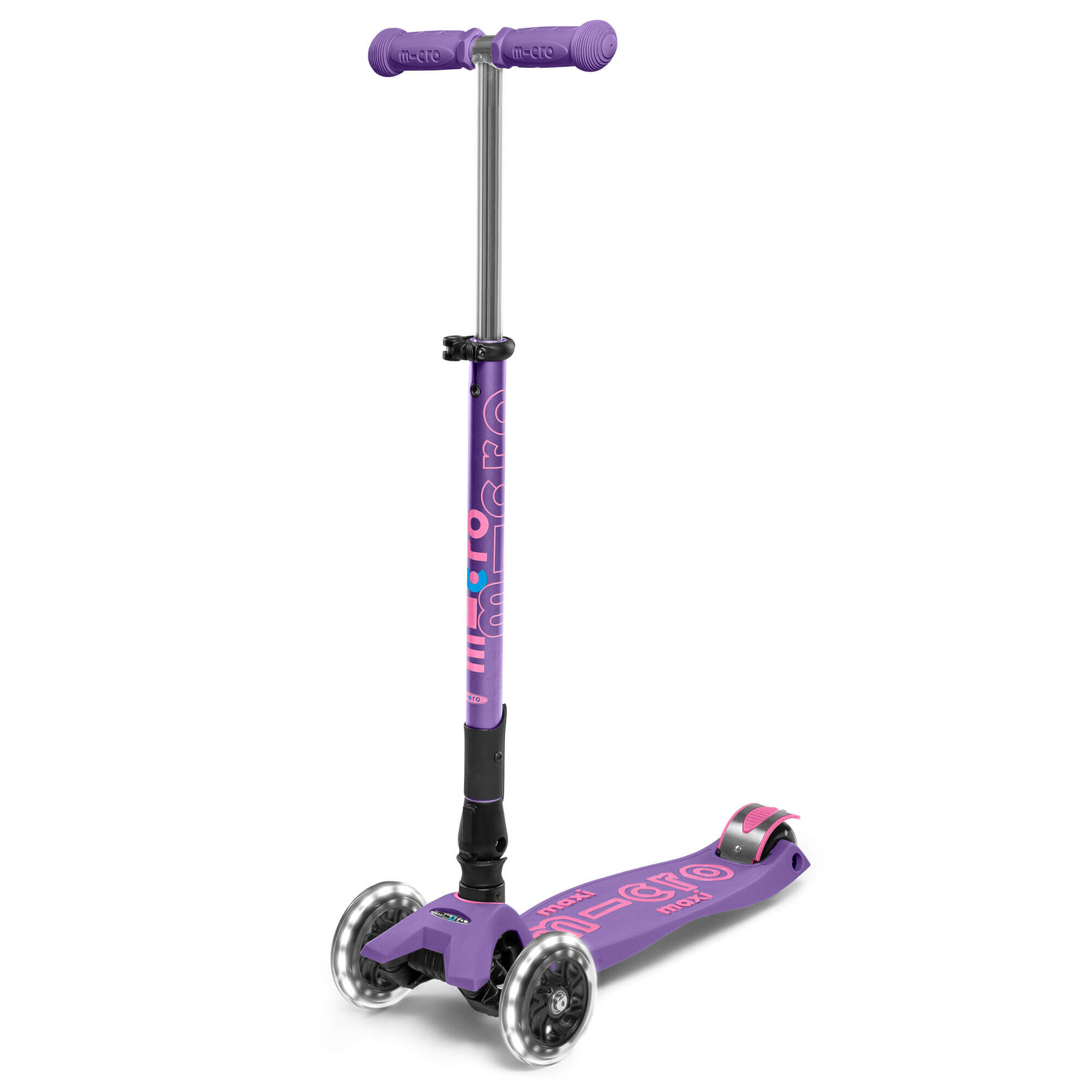 TROTINETE CRIANÇA MICRO MAXI DELUXE LED LILÁS TROTINETE DOBRÁVEL DE 3 RODAS