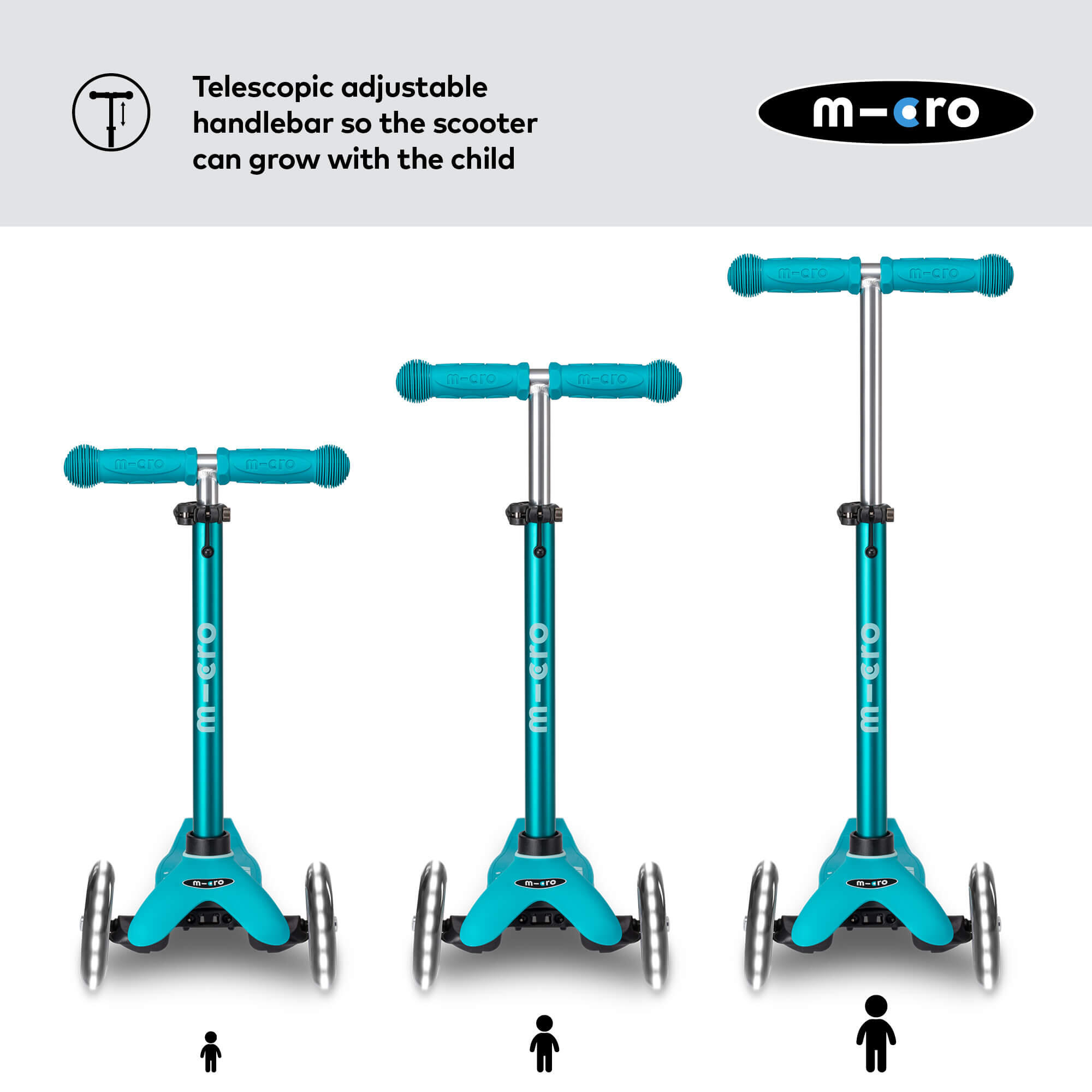 Trottinette 3 roues Mini  Deluxe Aqua LED 4/7