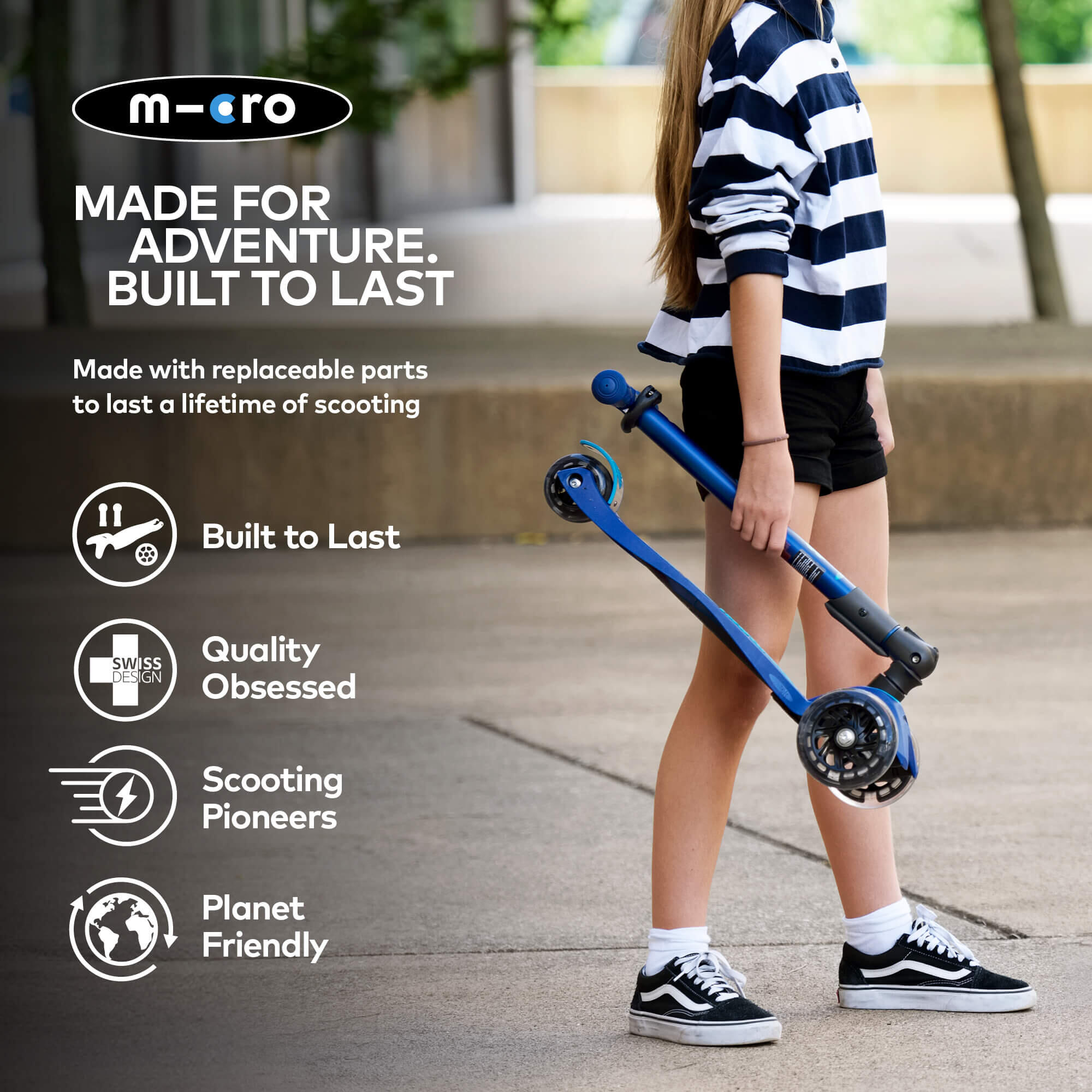 Trottinette enfant Maxi  Deluxe pliable  Navy LED 7/7