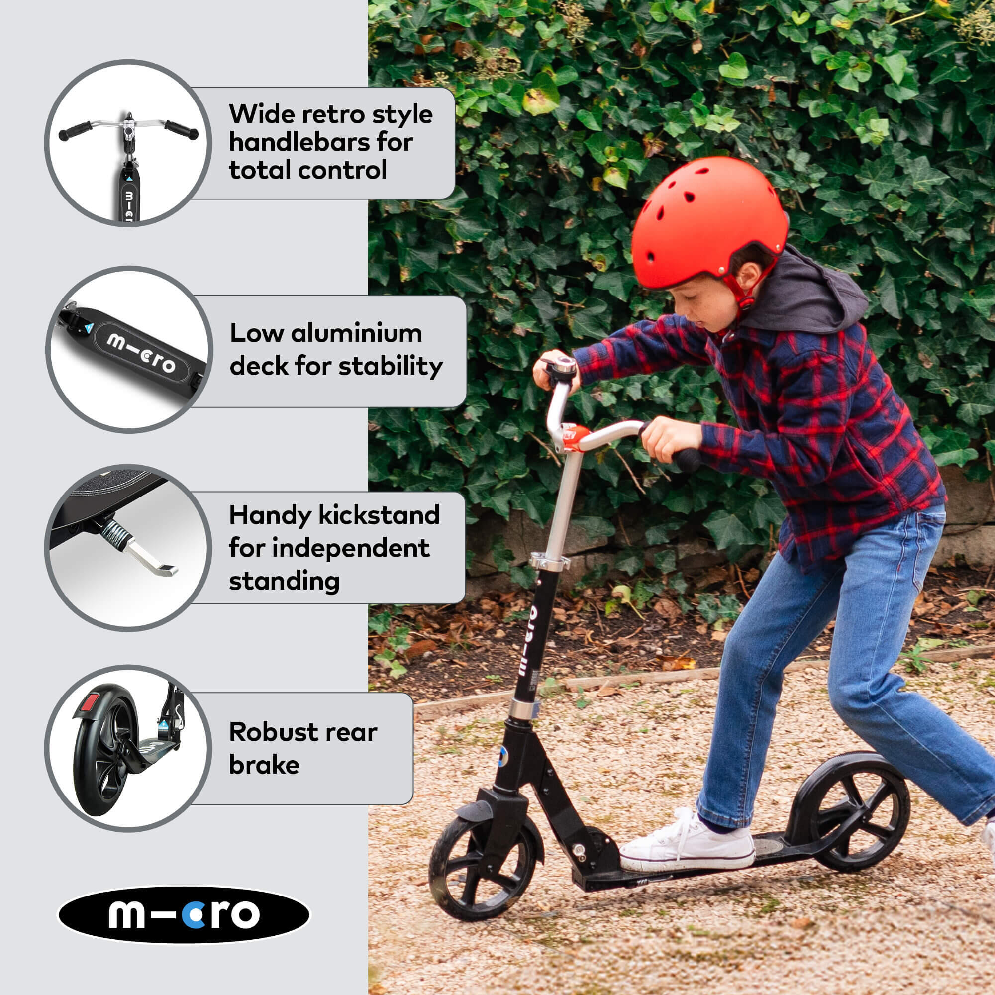 Micro Mobility SA0201 Roller Kinder Klassischer Roller Schwarz, Silber 5/7
