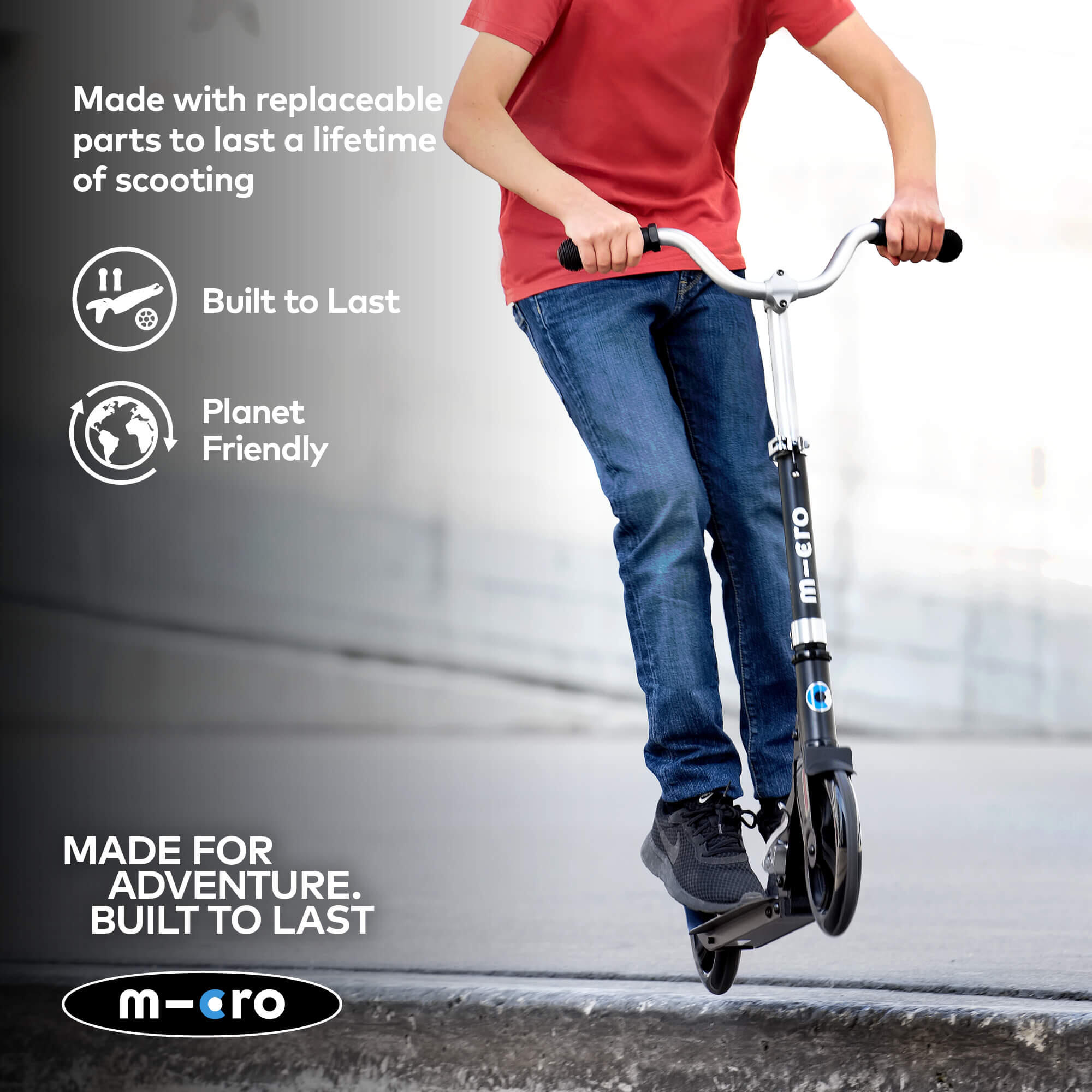 Micro Mobility SA0201 Roller Kinder Klassischer Roller Schwarz, Silber 7/7