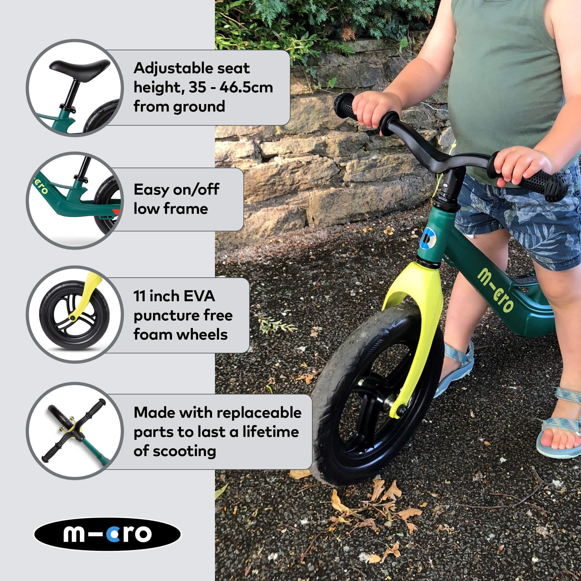 Draisienne  Balance Bike Lite Vert Paon 4/7