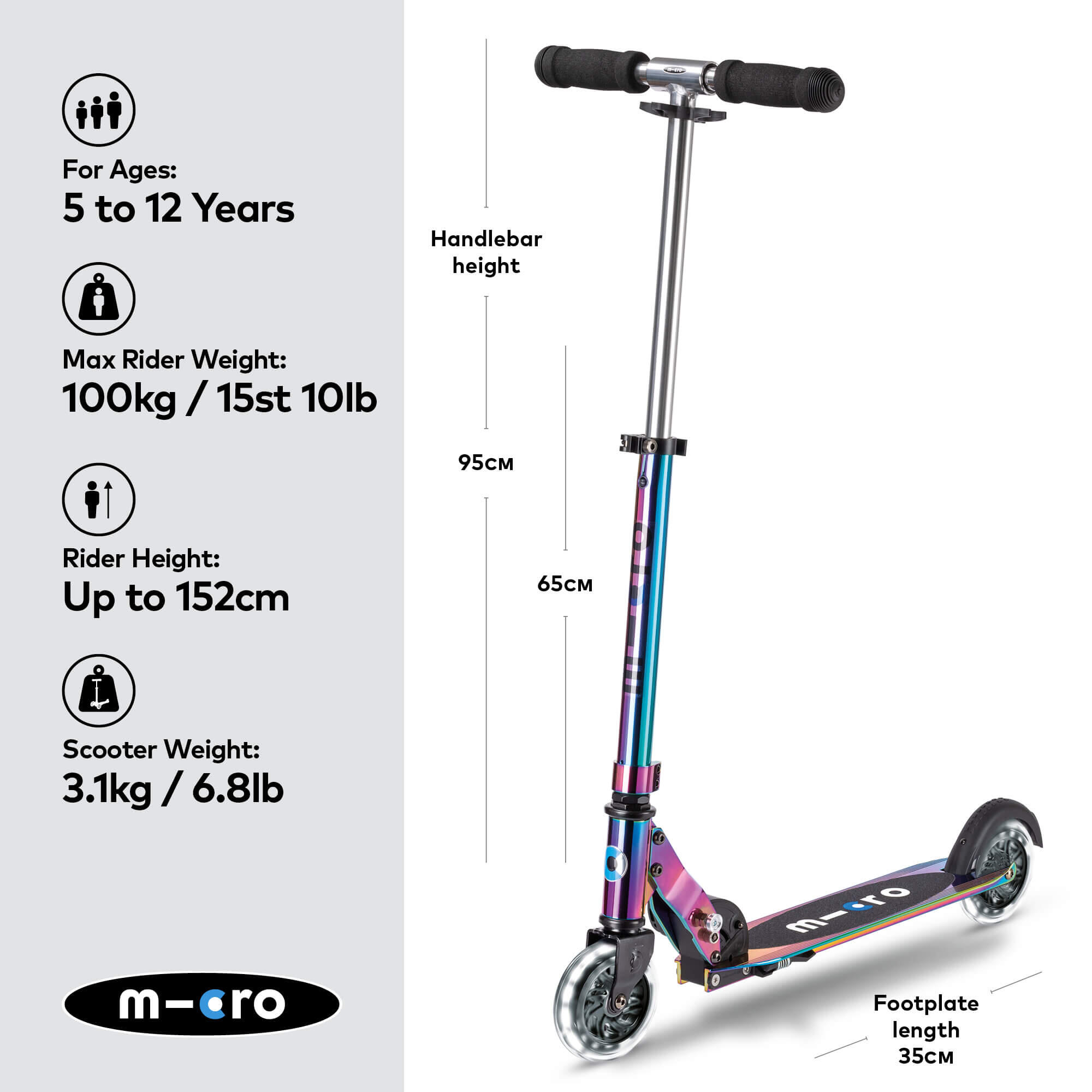 Trottinette enfant  Sprite Néochrome LED 2/7