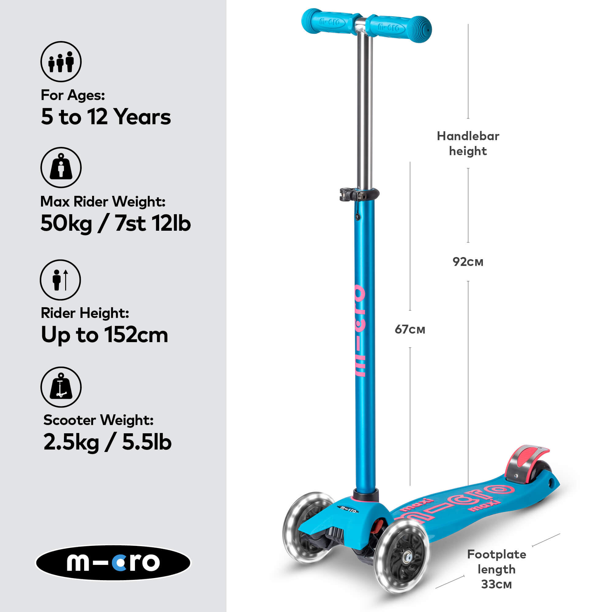 Trottinette enfant Maxi  Deluxe Aqua LED 2/7