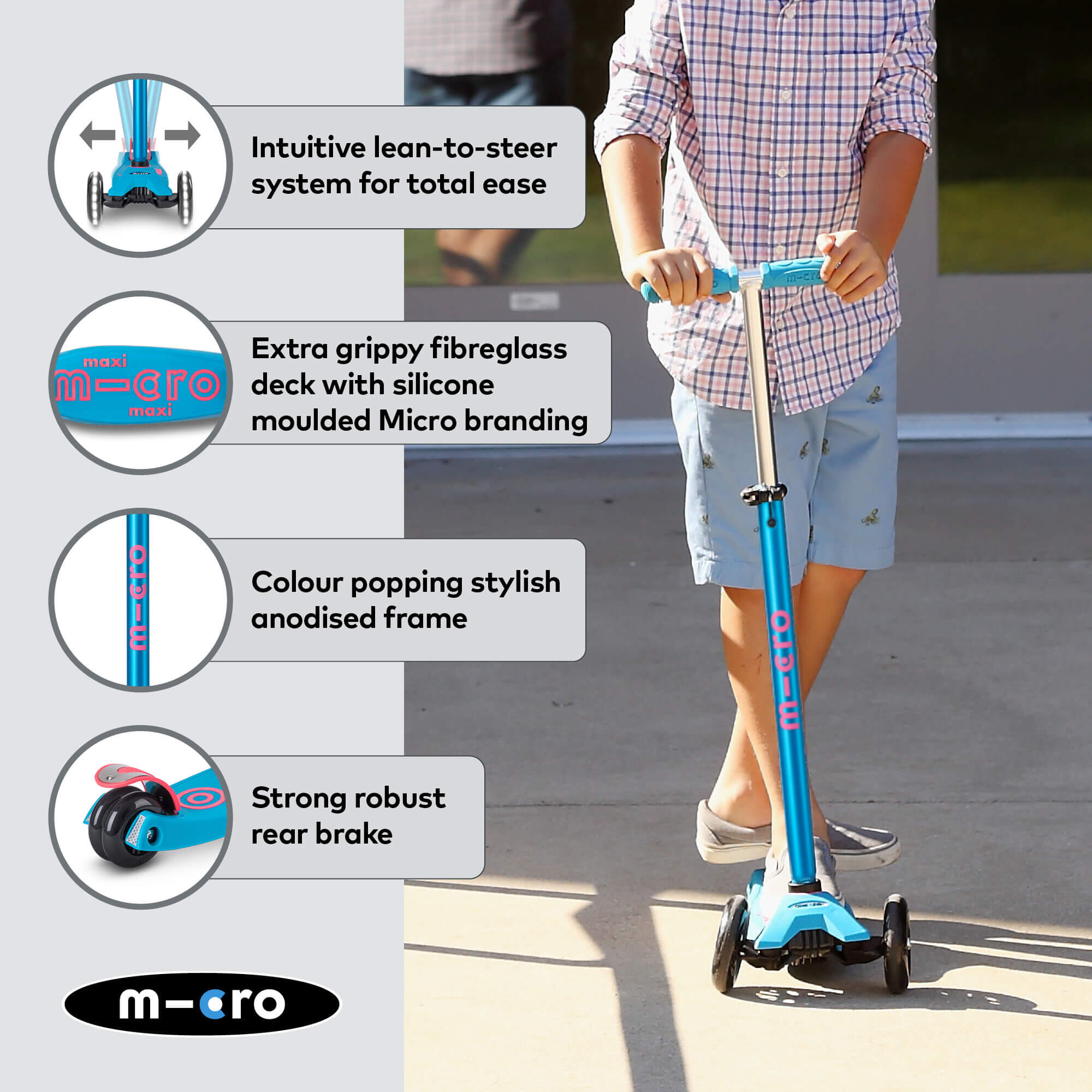Trottinette enfant Maxi  Deluxe Aqua LED 5/7