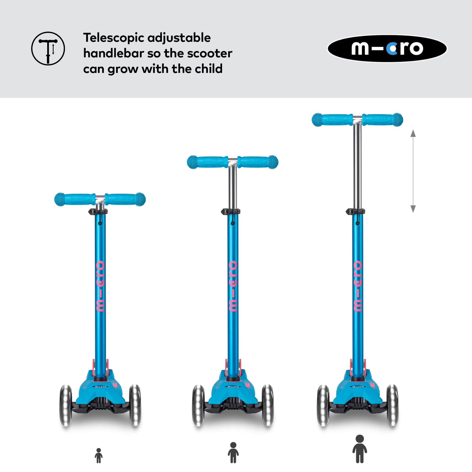 Trottinette enfant Maxi  Deluxe Aqua LED 4/7
