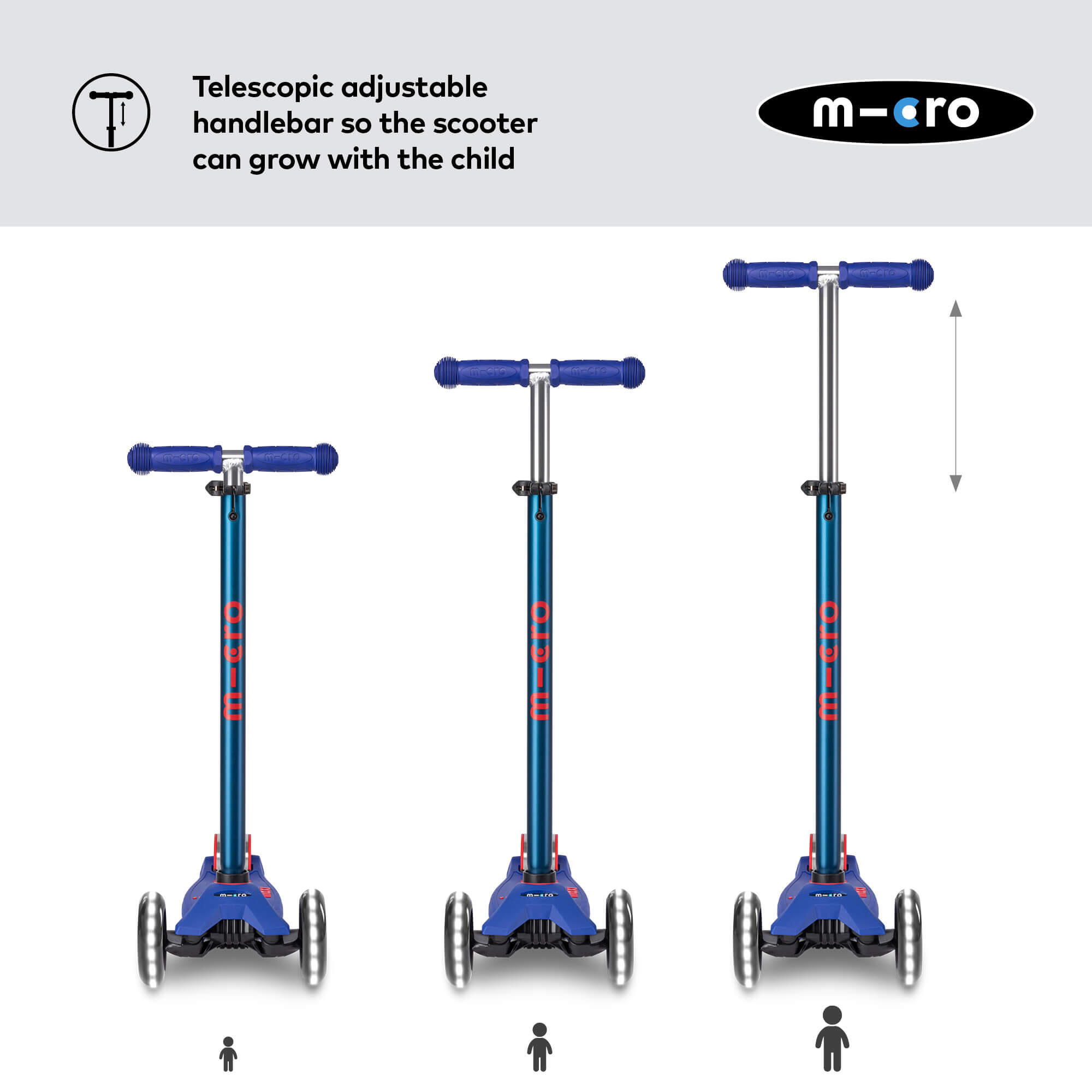Trotinete Infantil Micro Maxi Deluxe LED Azul 4/7