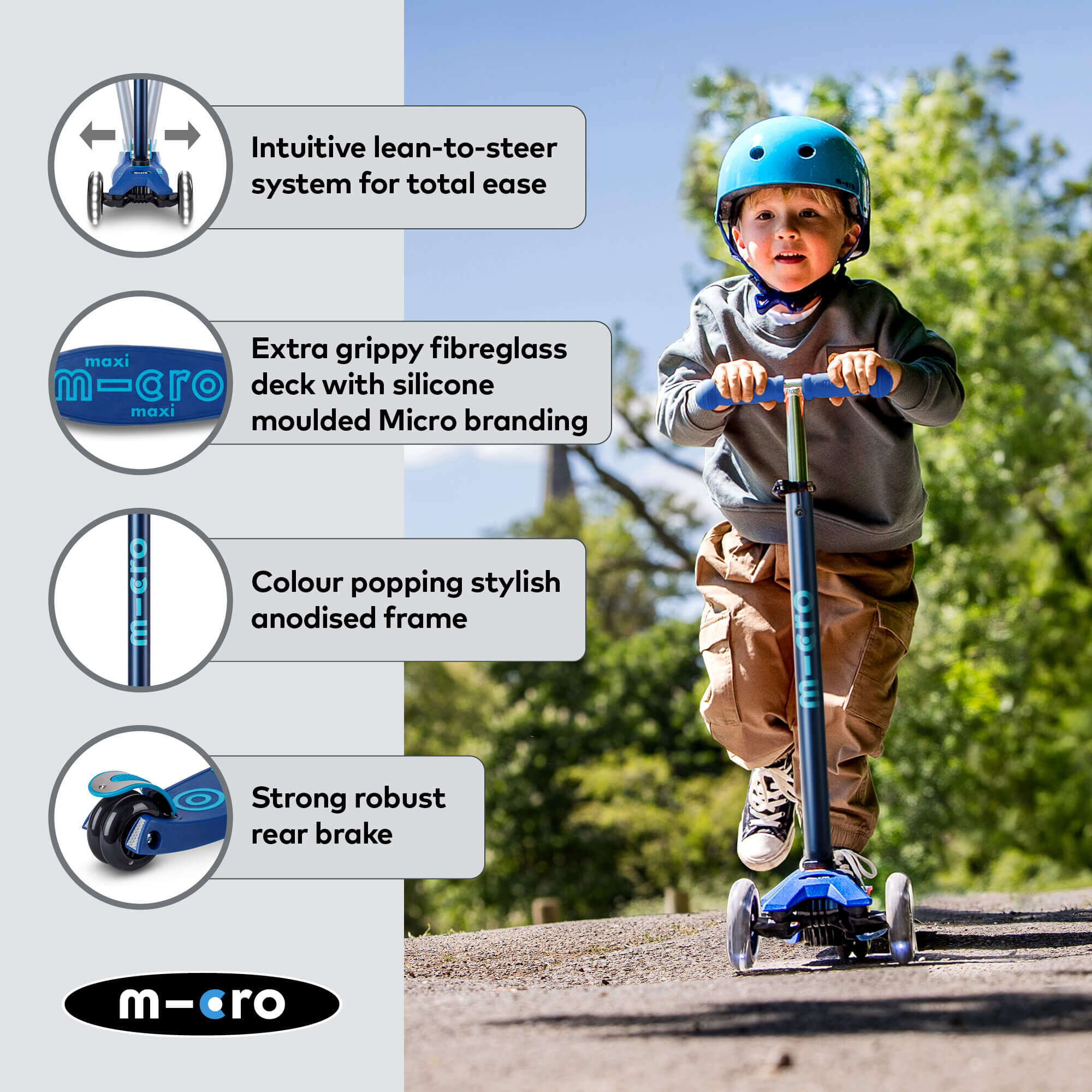 Trottinette enfant Maxi  Deluxe  Navy LED 5/7