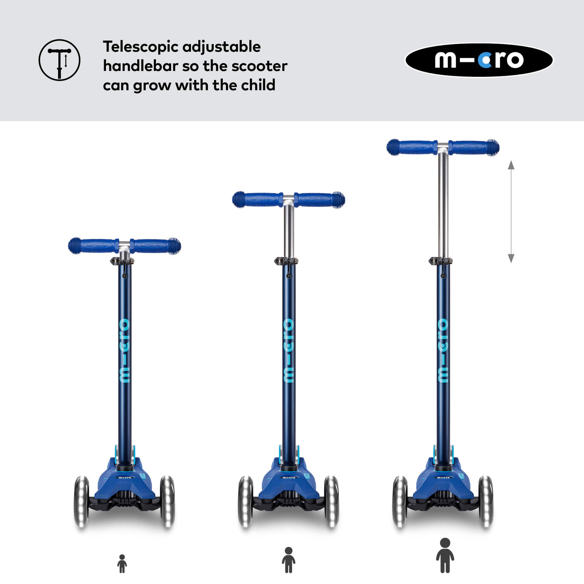 Trottinette enfant Maxi  Deluxe  Navy LED 4/7