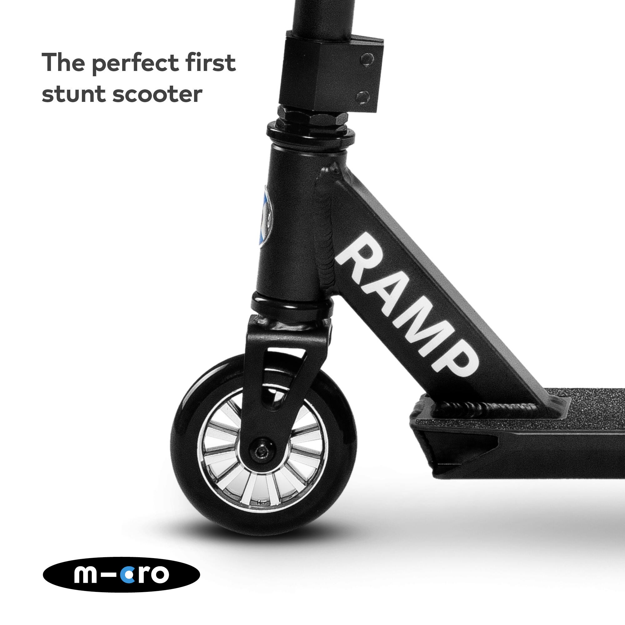 Micro Ramp Preto trotinete rígida de duas rodas para saltar 3/7
