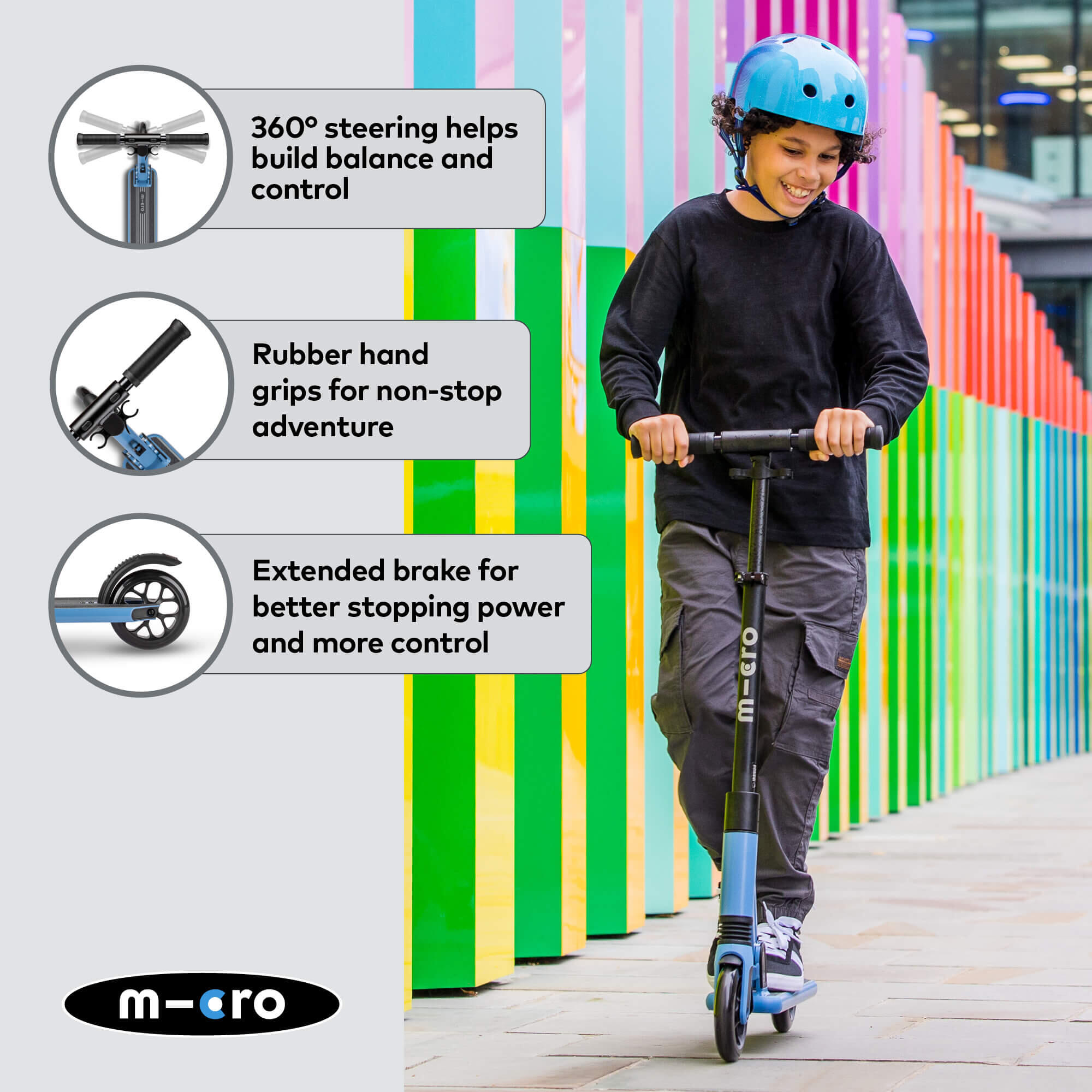 Patinete 2 Ruedas Micro Sprite Suspension Azul 5/7