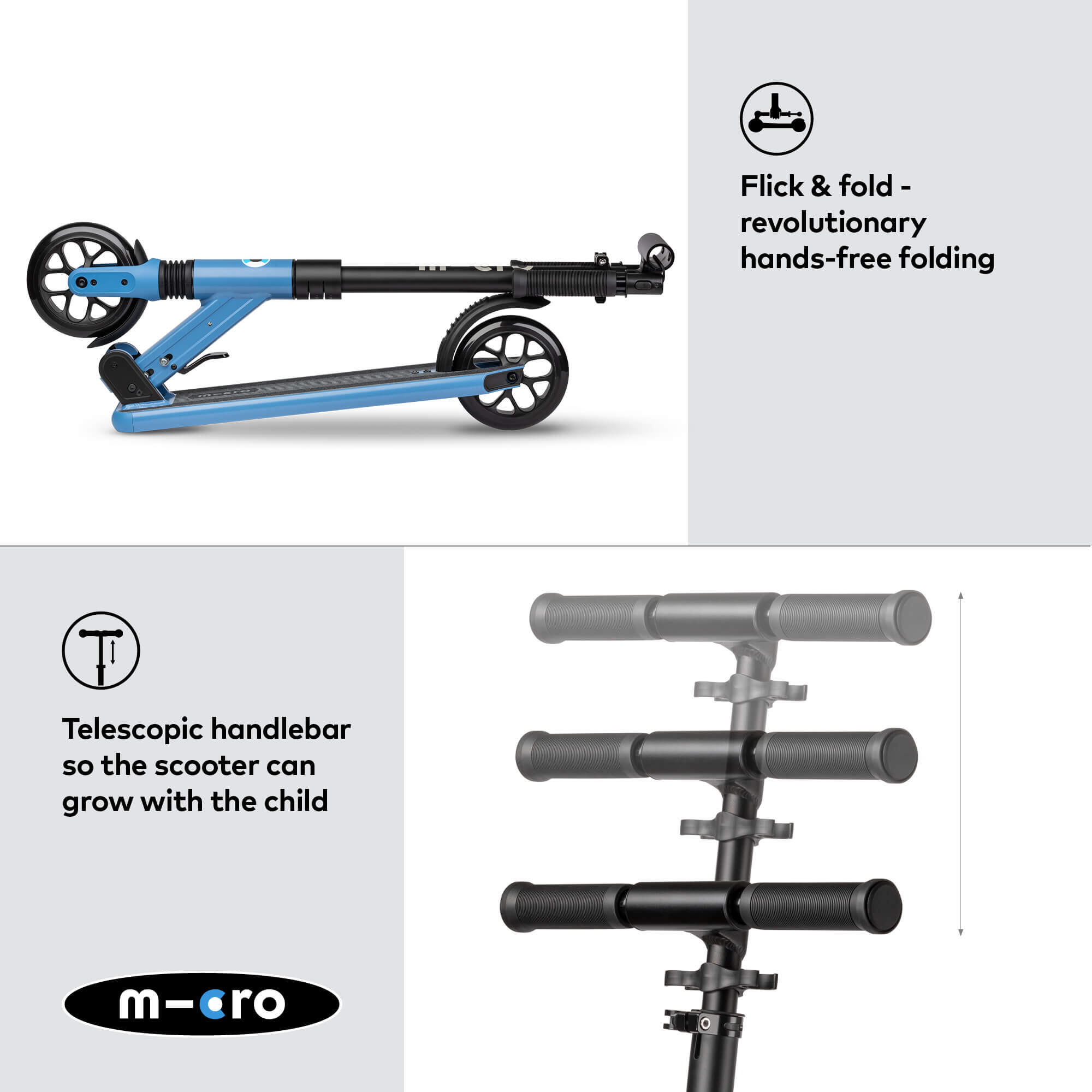 Patinete 2 Ruedas Micro Sprite Suspension Azul 4/7