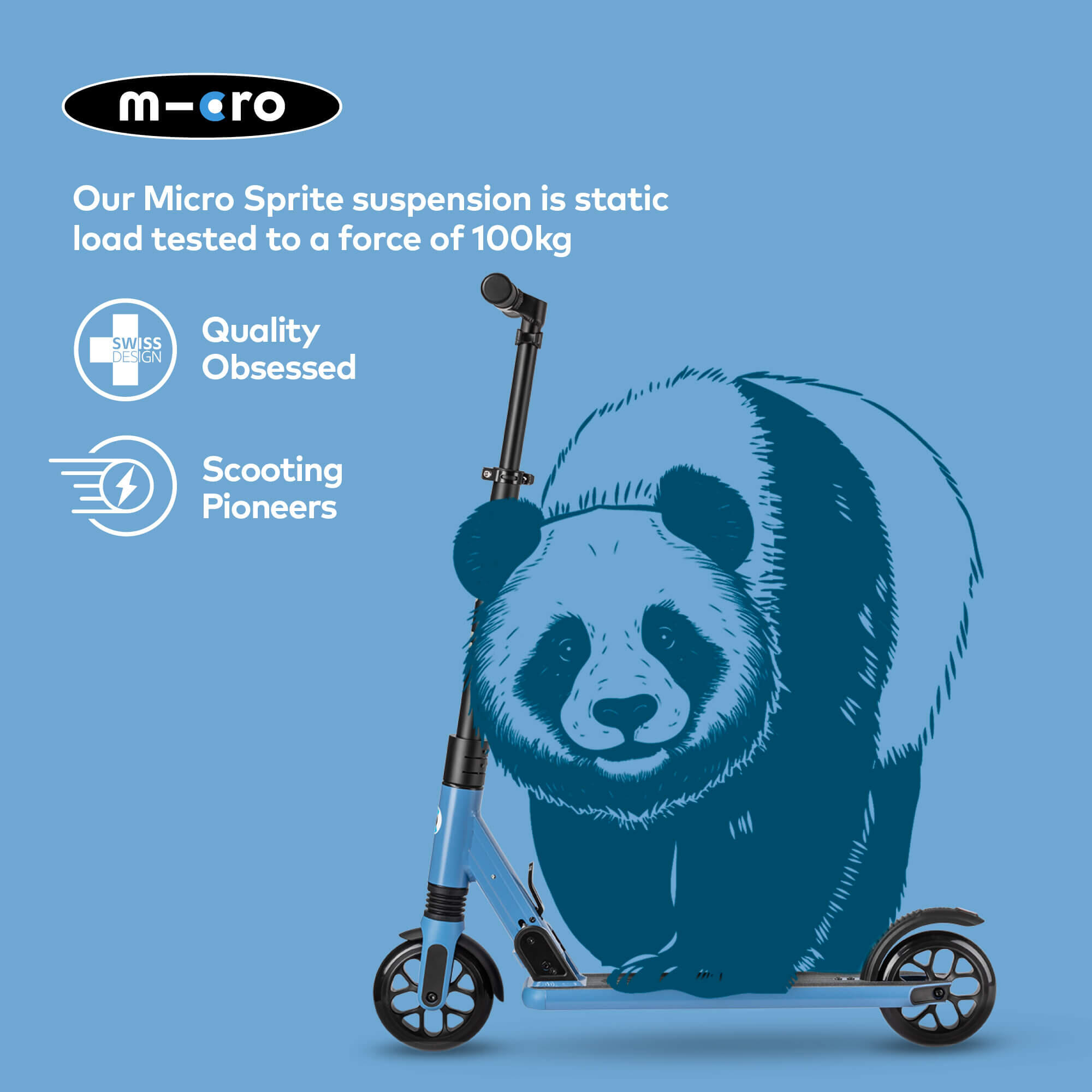 Patinete 2 Ruedas Micro Sprite Suspension Azul 6/7