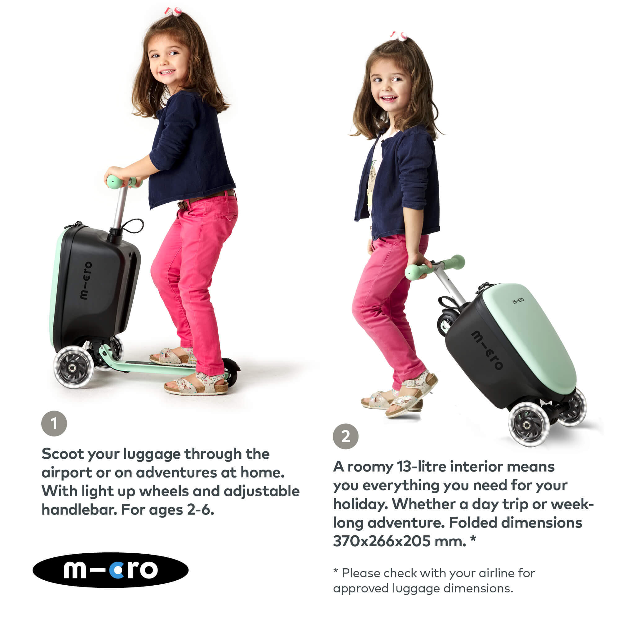 Scooter -Micro Junior Maleta Menta 3/7