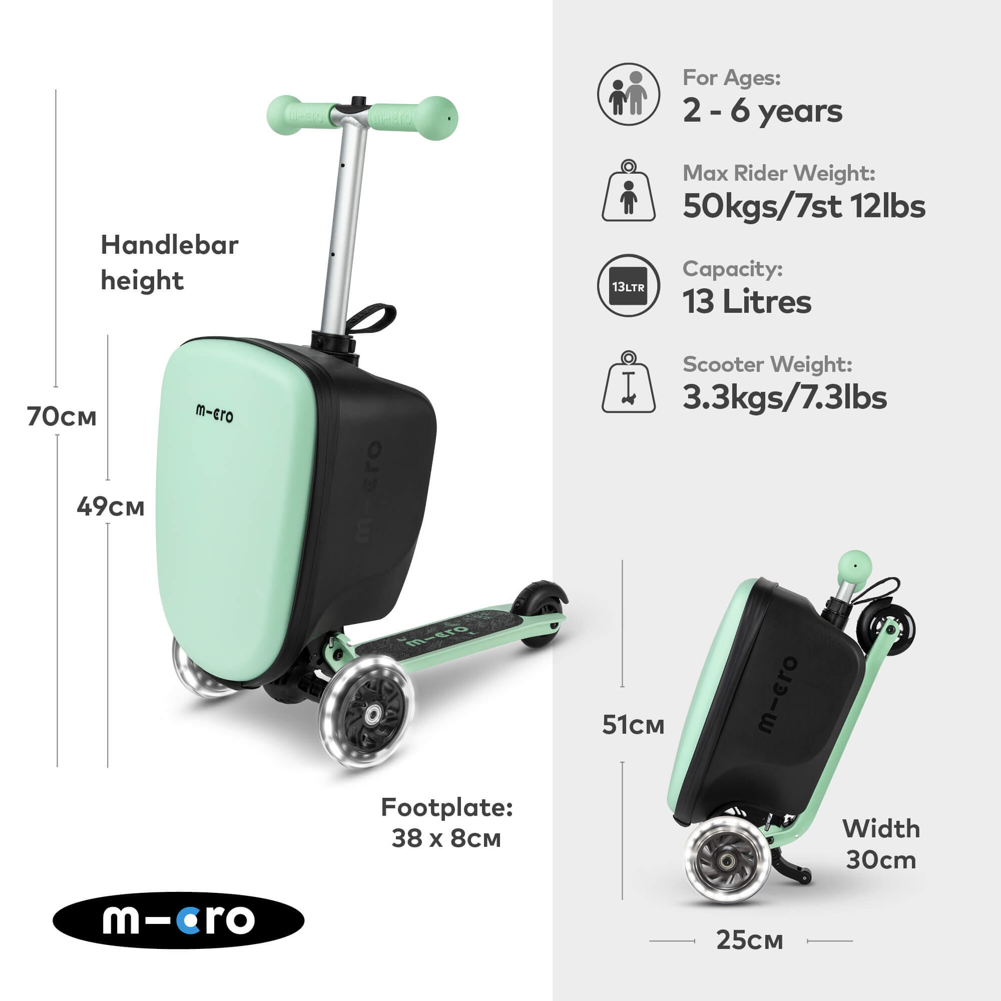 Scooter -Micro Junior Maleta Menta 2/7