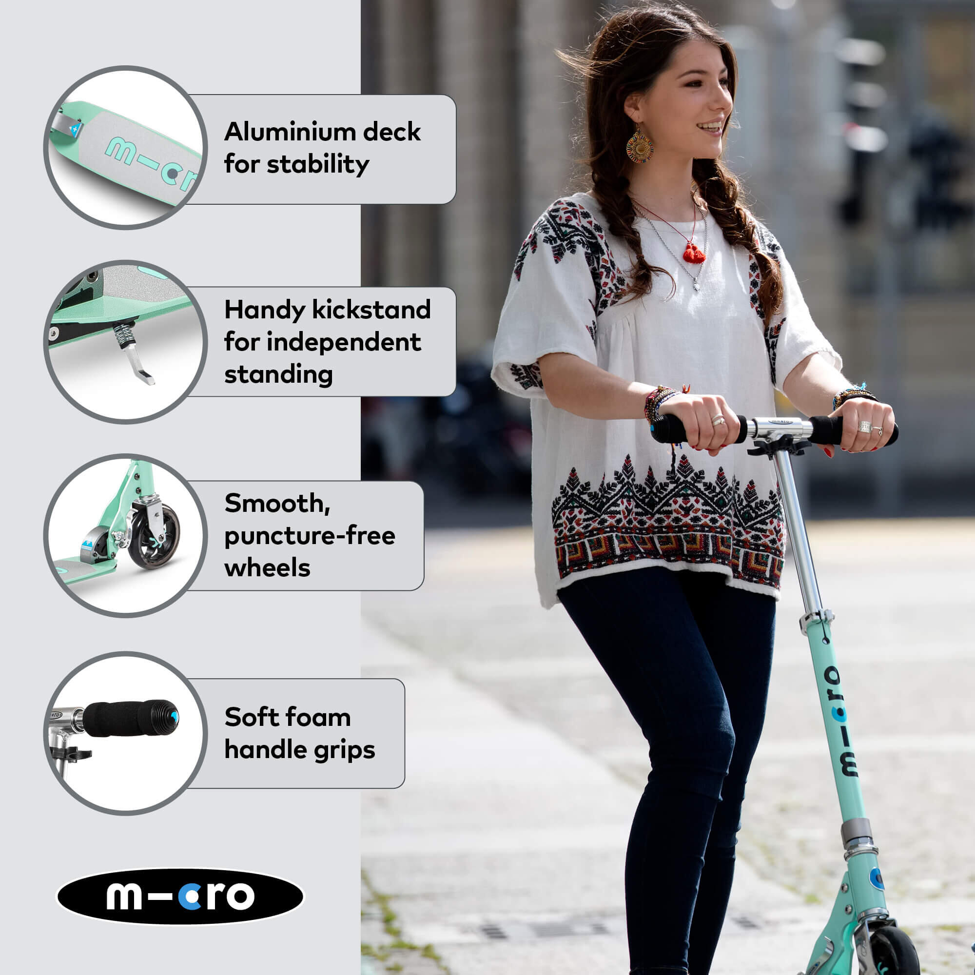Patinete 2 Ruedas Micro Speed+ Menta 5/7